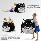 Anzitinlan Cute Cat Bean Bag Chair for Kids, Pink Stuffed Animal Storage Beanbag Chairs for Girls Room Decor, Extra Large Size, Velvet Super Soft Cover Only - Grand Goldman