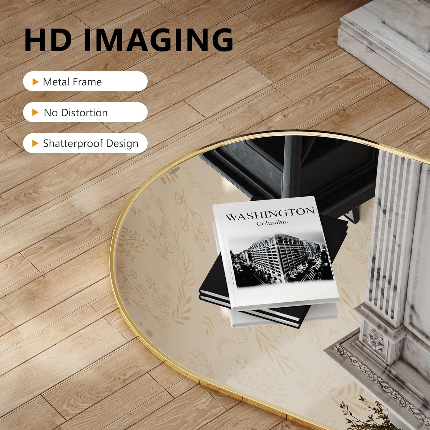 Arched Wall Mirror for Bathroom,Mirrors for Wall,24''x36'',Vanity Mirror for Bedroom Dresser, Entryway, Living Room, Metal Frame (36''x24'',Gold) - Grand Goldman