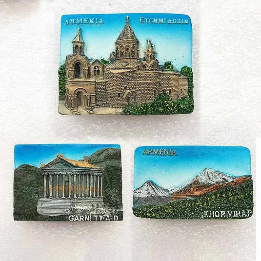 Armenian Fridge Magnet Tourist Souvenir 3d Stereo Landscape Magnetic Sticker Khor Virap Monastery Collection Gift Home Decor - Grand Goldman