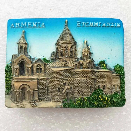 Armenian Fridge Magnet Tourist Souvenir 3d Stereo Landscape Magnetic Sticker Khor Virap Monastery Collection Gift Home Decor - Grand Goldman