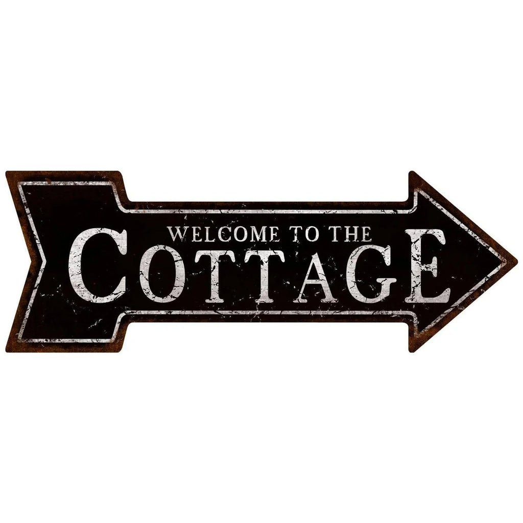 Arrow Shape Tin Sign Metal Tiki Bar Open Plate Indicator Coffee Tea Shop Bar Pub Hanging Sign Indoor Wall Decoration Iron Plaque - Grand Goldman