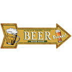 Arrow Shape Tin Sign Metal Tiki Bar Open Plate Indicator Coffee Tea Shop Bar Pub Hanging Sign Indoor Wall Decoration Iron Plaque - Grand Goldman