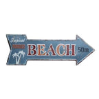 Arrow Shape Tin Sign Metal Tiki Bar Open Plate Indicator Coffee Tea Shop Bar Pub Hanging Sign Indoor Wall Decoration Iron Plaque - Grand Goldman