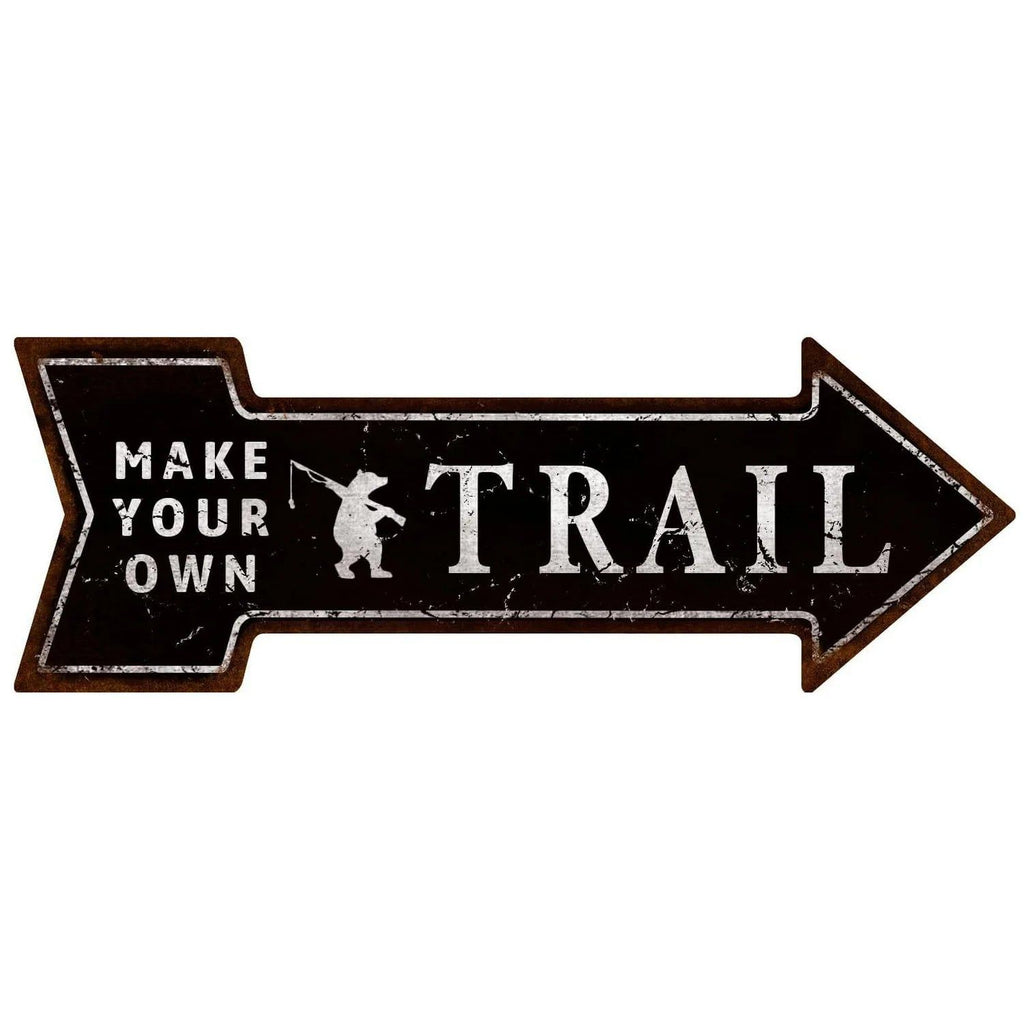 Arrow Shape Tin Sign Metal Tiki Bar Open Plate Indicator Coffee Tea Shop Bar Pub Hanging Sign Indoor Wall Decoration Iron Plaque - Grand Goldman