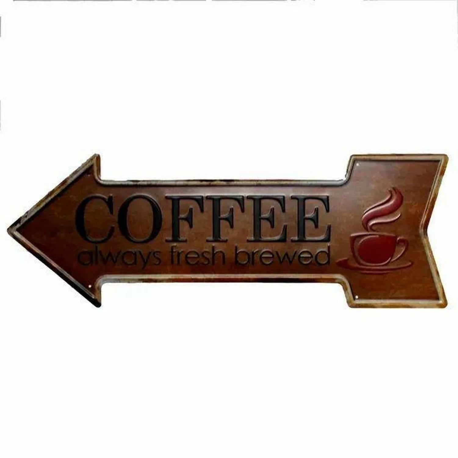 Arrow Shape Tin Sign Metal Tiki Bar Open Plate Indicator Coffee Tea Shop Bar Pub Hanging Sign Indoor Wall Decoration Iron Plaque - Grand Goldman
