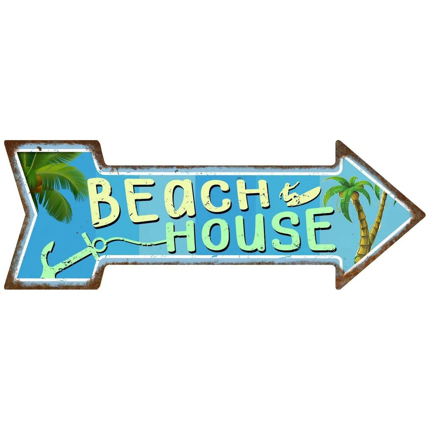 Arrow Shape Tin Sign Metal Tiki Bar Open Plate Indicator Coffee Tea Shop Bar Pub Hanging Sign Indoor Wall Decoration Iron Plaque - Grand Goldman