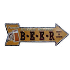 Arrow Shape Tin Sign Metal Tiki Bar Open Plate Indicator Coffee Tea Shop Bar Pub Hanging Sign Indoor Wall Decoration Iron Plaque - Grand Goldman