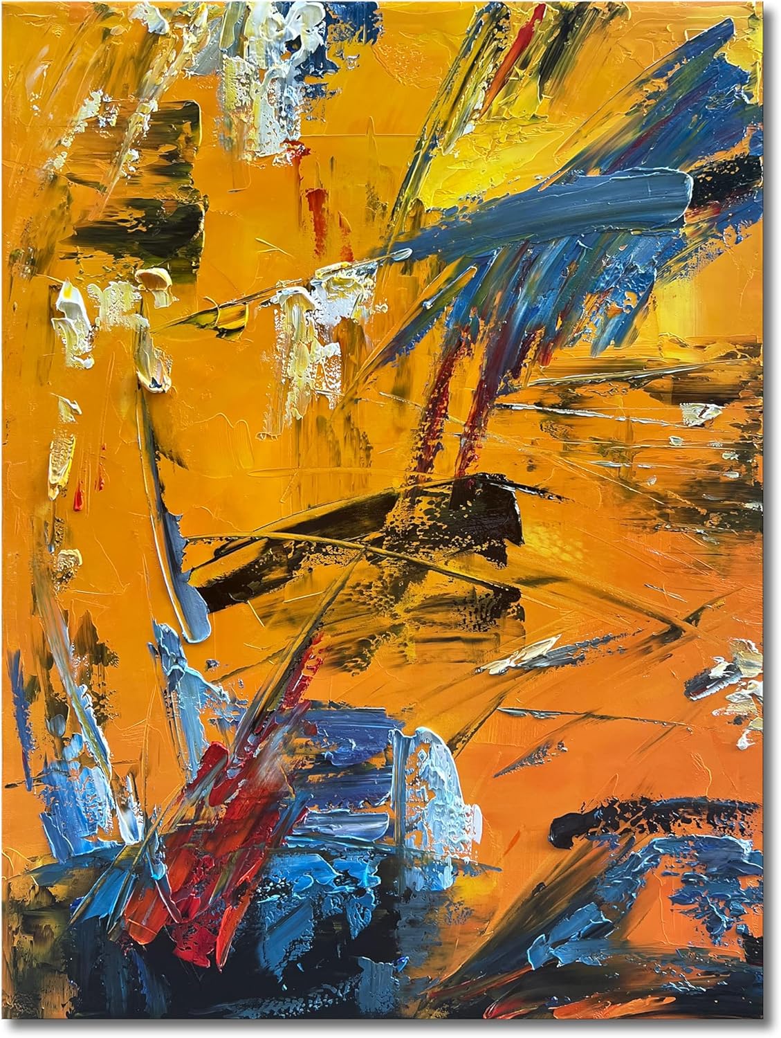 Art Modern Abstract Art Oil Painting Heavy Textured Canvas Wall Art Living Room Bedroom Corridor Office Wall Decoration 28x40 Inch - Grand Goldman