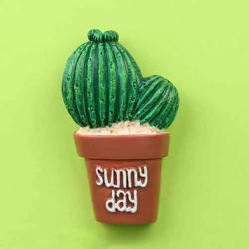 Artificial Cactus Bonsai Fridge Stickers Creative Green Plant Magnet Home Decoration Message Sticker for Kids Early Education - Grand Goldman