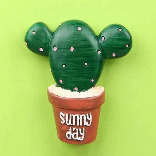 Artificial Cactus Bonsai Fridge Stickers Creative Green Plant Magnet Home Decoration Message Sticker for Kids Early Education - Grand Goldman