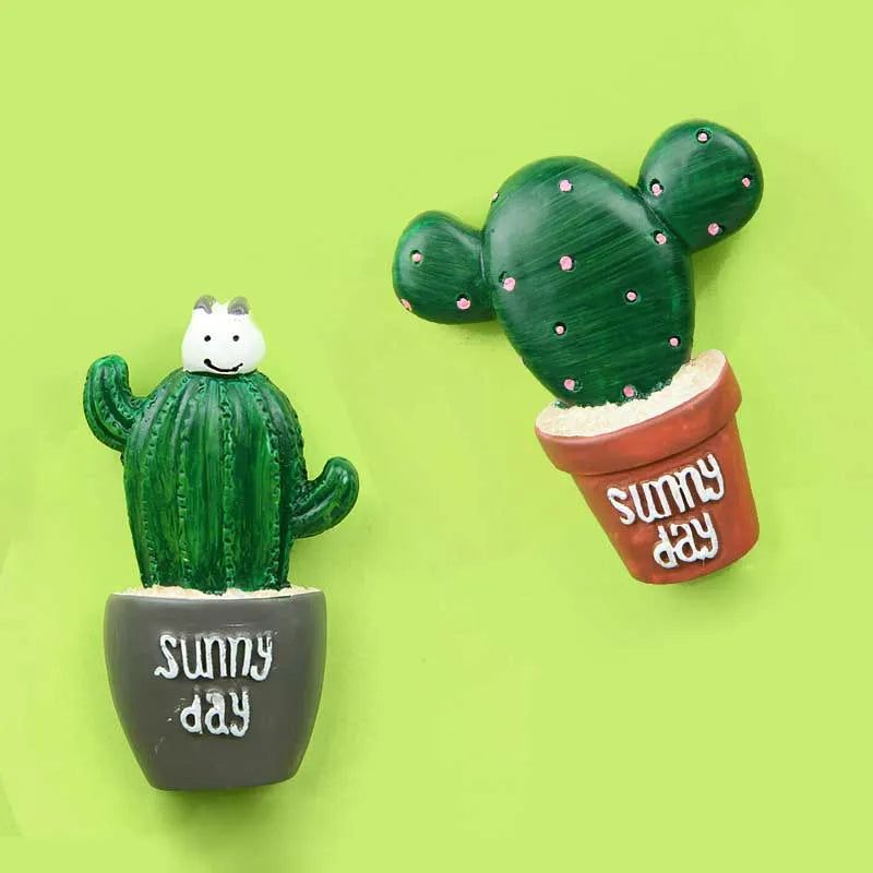 Artificial Cactus Bonsai Fridge Stickers Creative Green Plant Magnet Home Decoration Message Sticker for Kids Early Education - Grand Goldman