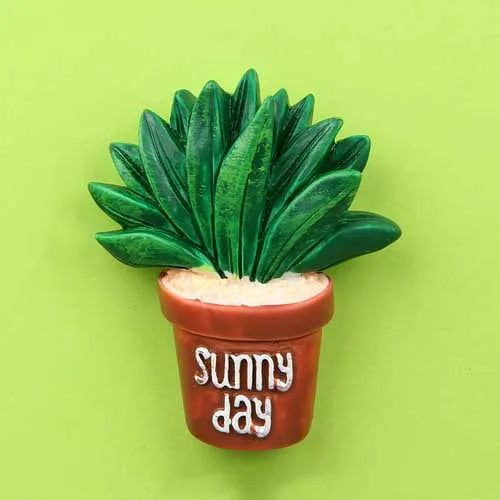 Artificial Cactus Bonsai Fridge Stickers Creative Green Plant Magnet Home Decoration Message Sticker for Kids Early Education - Grand Goldman
