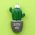 Artificial Cactus Bonsai Fridge Stickers Creative Green Plant Magnet Home Decoration Message Sticker for Kids Early Education - Grand Goldman
