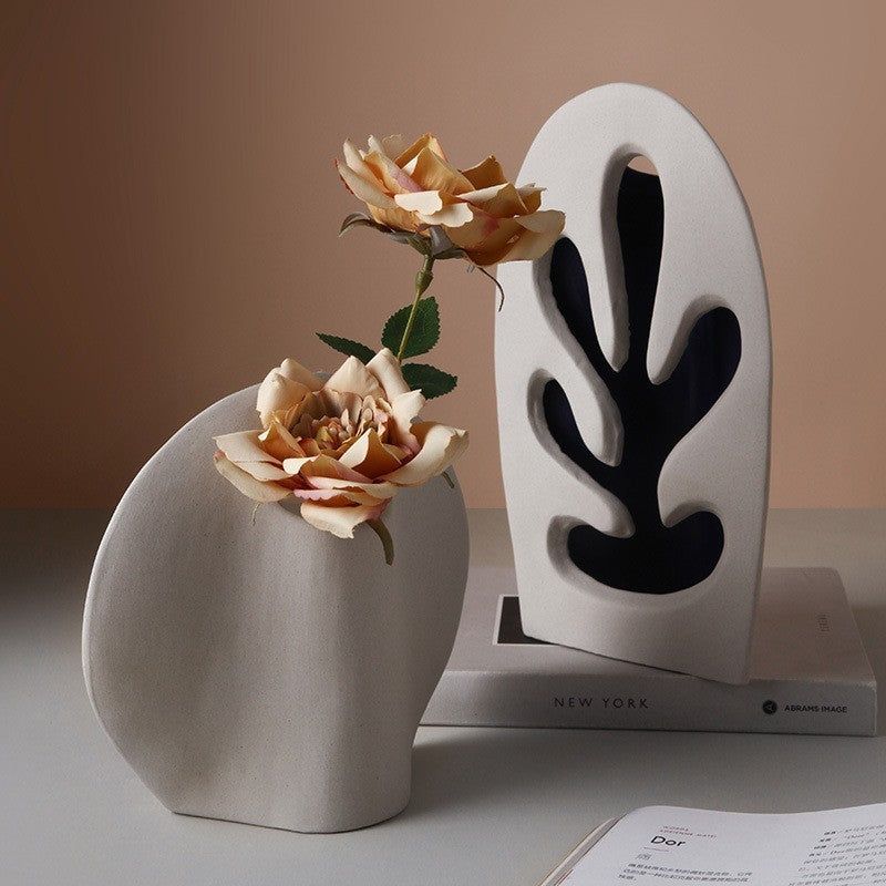 Artificial Flower Dried Flower Hand-painted Ceramic Vase - Grand Goldman