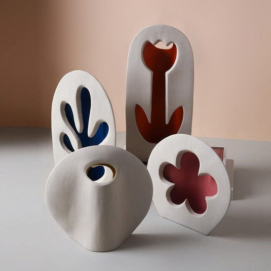 Artificial Flower Dried Flower Hand-painted Ceramic Vase - Grand Goldman
