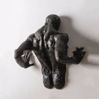 Artistic Sculpture Of Abstract Wall-penetrating Figures Imitating Copper - Grand Goldman