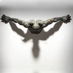 Artistic Sculpture Of Abstract Wall-penetrating Figures Imitating Copper - Grand Goldman