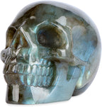 Artistone 2" Crystal Human Skull Head Decor Statue Carved Gemstone Purple Lepidolite Skeleton Head Art Figurines Reiki Healing Stone for Halloween Christmas Ornaments Home Office Decoration - Grand Goldman