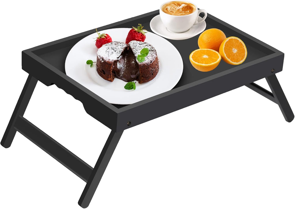 Artmeer Bed Tray Table with Folding Legs,Bamboo Breakfast in Bed for TV Table, Laptop Computer Tray,Eating,Snack Tray(Bamboo) - Grand Goldman
