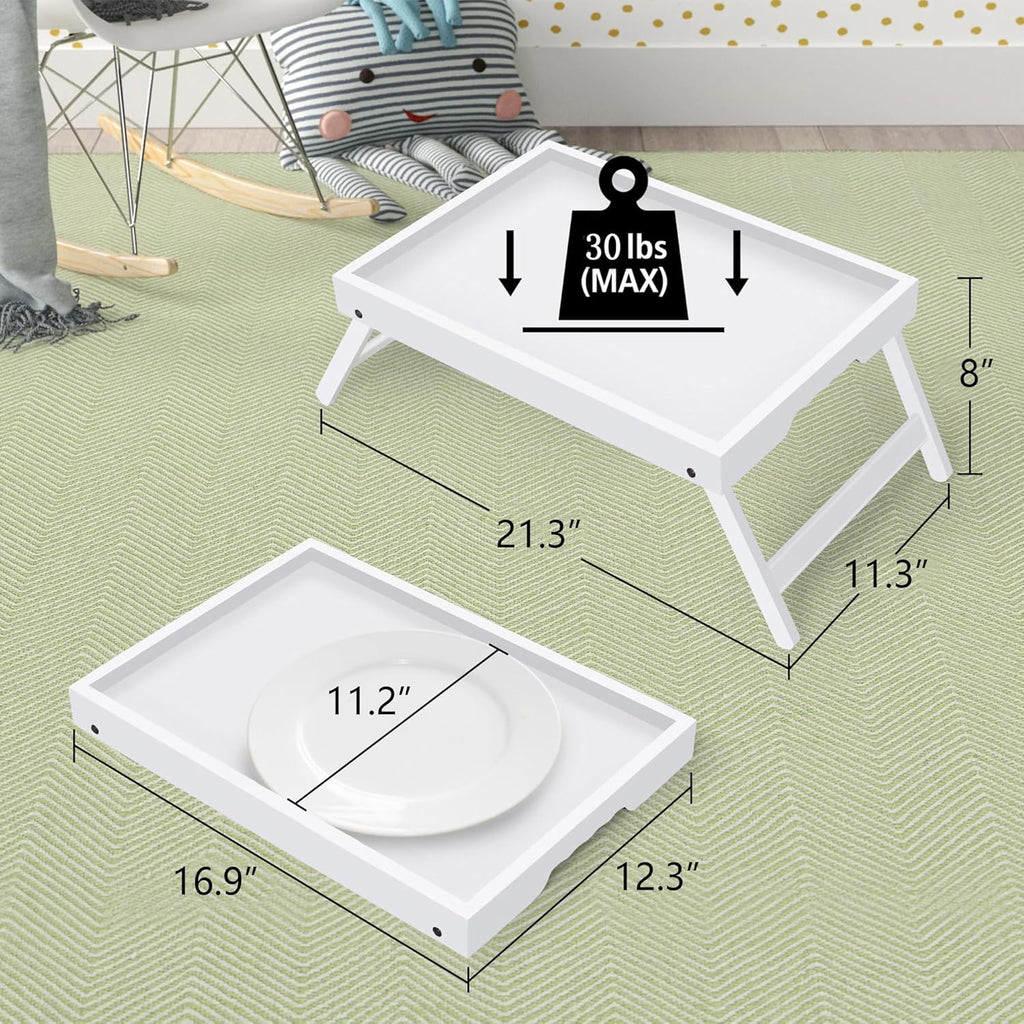Artmeer Bed Tray Table with Folding Legs,Bamboo Breakfast in Bed for TV Table, Laptop Computer Tray,Eating,Snack Tray(Bamboo) - Grand Goldman