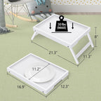 Artmeer Bed Tray Table with Folding Legs,Bamboo Breakfast in Bed for TV Table, Laptop Computer Tray,Eating,Snack Tray(Bamboo) - Grand Goldman