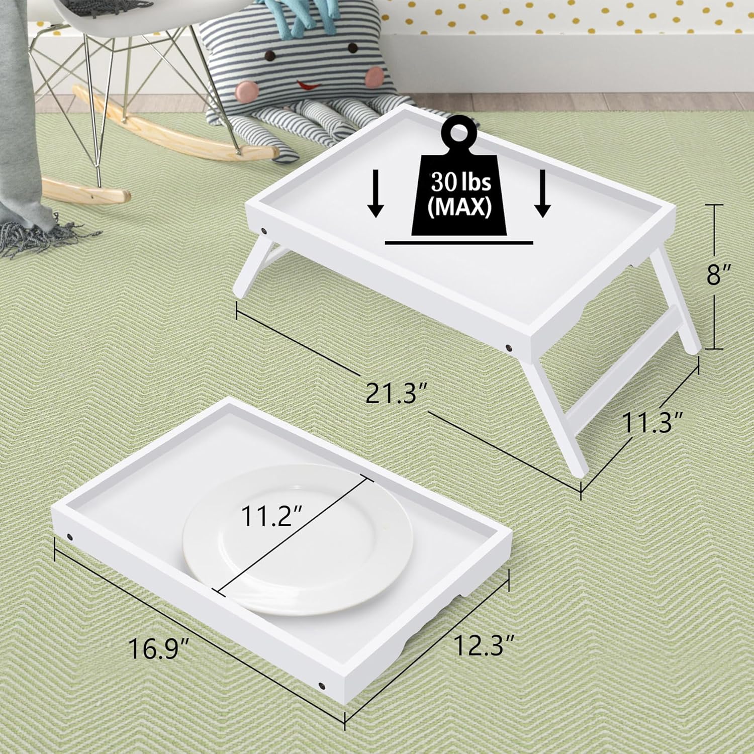 Artmeer Bed Tray Table with Folding Legs,Bamboo Breakfast in Bed for TV Table, Laptop Computer Tray,Eating,Snack Tray(Bamboo) - Grand Goldman