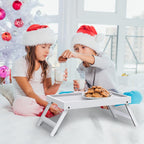 Artmeer Bed Tray Table with Folding Legs,Bamboo Breakfast in Bed for TV Table, Laptop Computer Tray,Eating,Snack Tray(Bamboo) - Grand Goldman