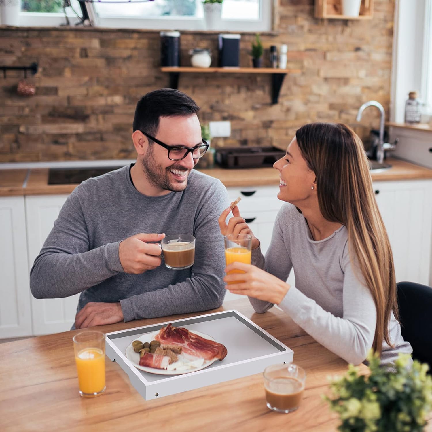 Artmeer Bed Tray Table with Folding Legs,Bamboo Breakfast in Bed for TV Table, Laptop Computer Tray,Eating,Snack Tray(Bamboo) - Grand Goldman