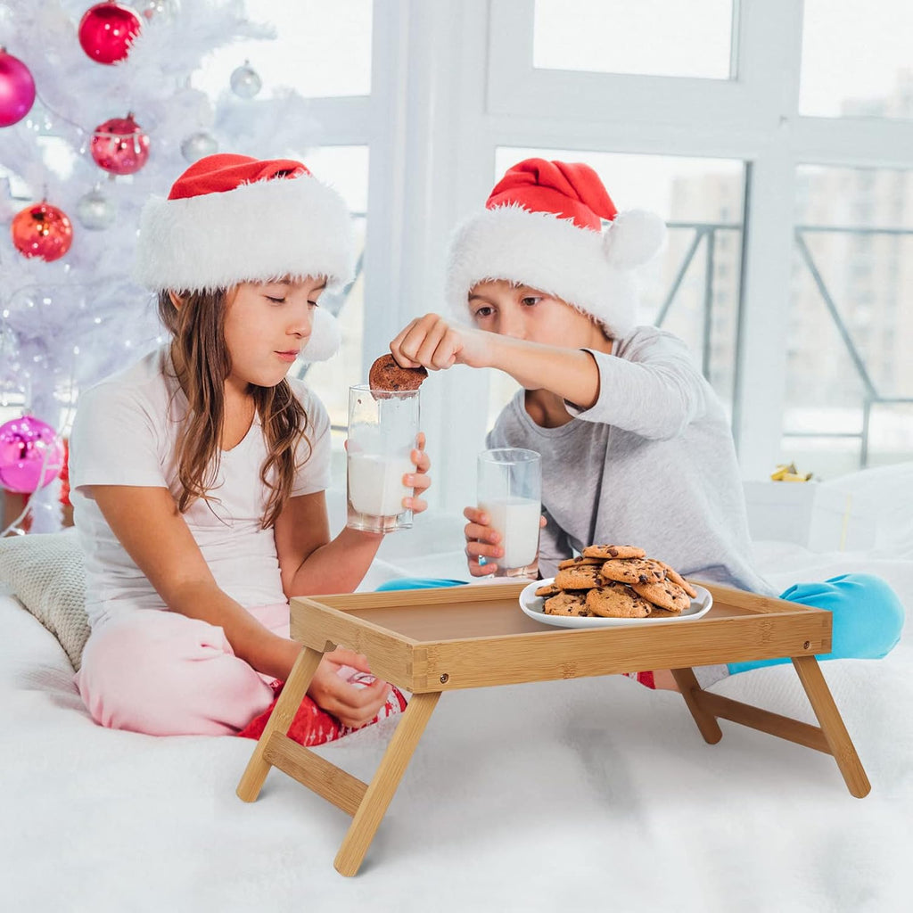 Artmeer Bed Tray Table with Folding Legs,Bamboo Breakfast in Bed for TV Table, Laptop Computer Tray,Eating,Snack Tray(Bamboo) - Grand Goldman