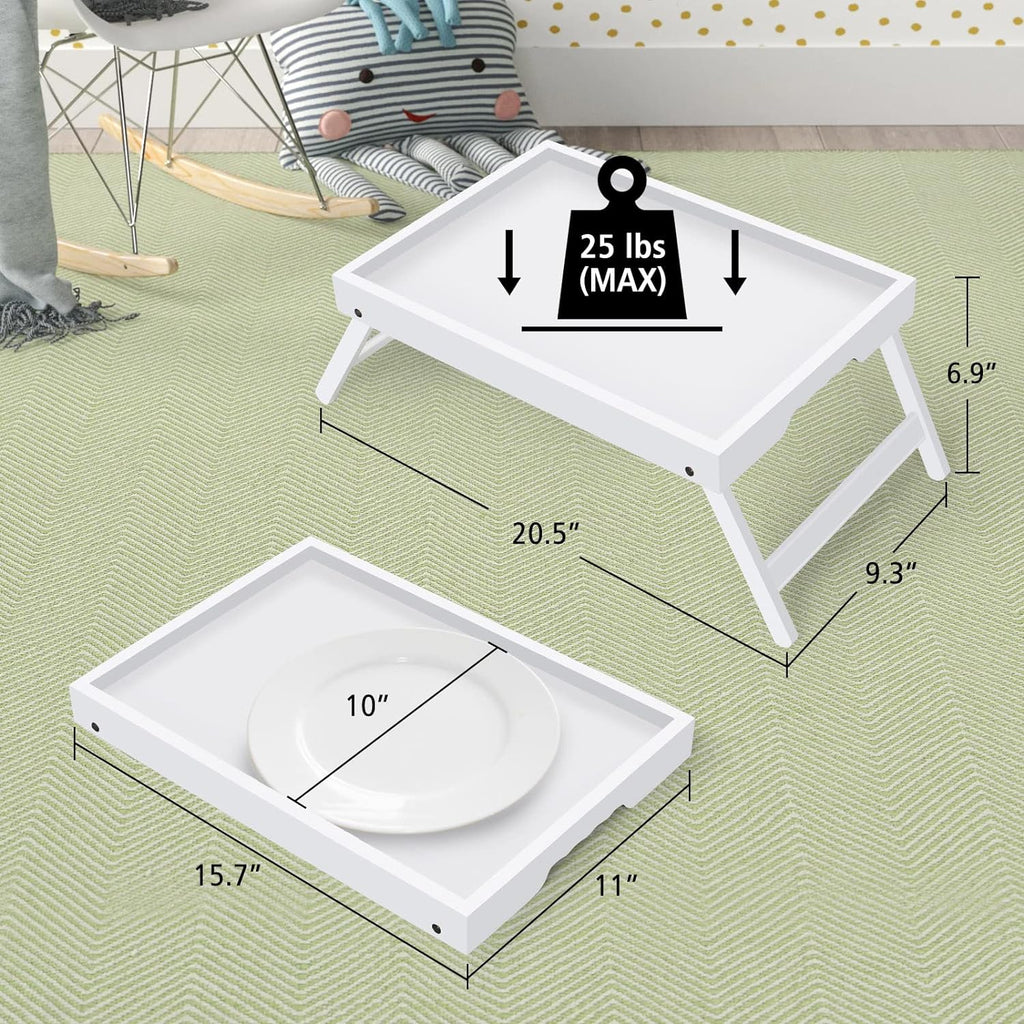 Artmeer Bed Tray Table with Folding Legs,Bamboo Breakfast in Bed for TV Table, Laptop Computer Tray,Eating,Snack Tray(Bamboo) - Grand Goldman