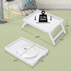 Artmeer Bed Tray Table with Folding Legs,Bamboo Breakfast in Bed for TV Table, Laptop Computer Tray,Eating,Snack Tray(Bamboo) - Grand Goldman