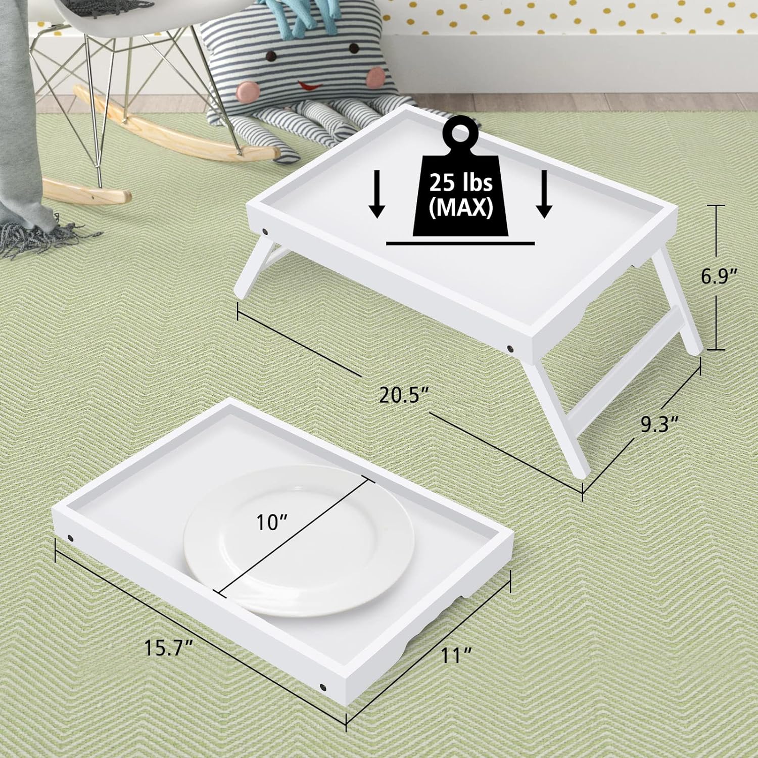 Artmeer Bed Tray Table with Folding Legs,Bamboo Breakfast in Bed for TV Table, Laptop Computer Tray,Eating,Snack Tray(Bamboo) - Grand Goldman