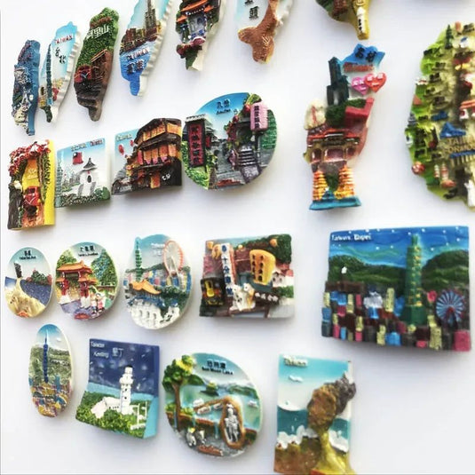 Asia Taiwan fridge magnets Articles Scenic Tourist Souvenir Magnetic Stickers Home  Refrigerator Decoration Collection Gifts - Grand Goldman