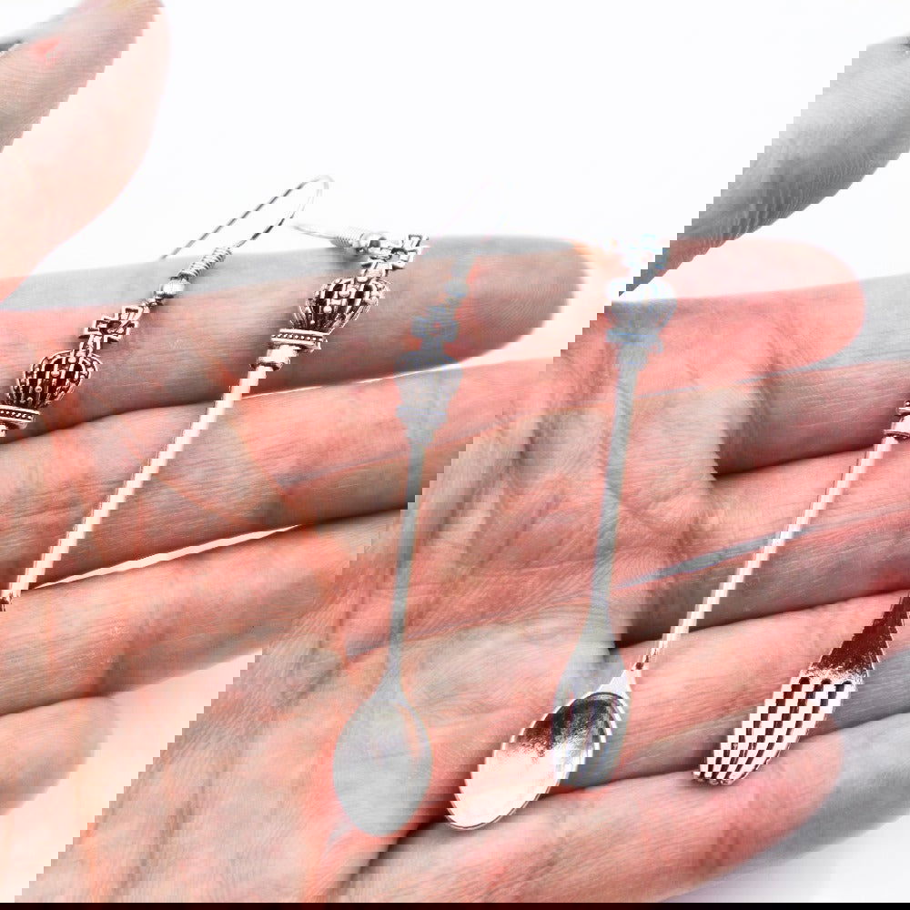 Asymmetric Design Spoon Fork Earrings - Grand Goldman