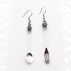 Asymmetric Design Spoon Fork Earrings - Grand Goldman