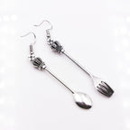 Asymmetric Design Spoon Fork Earrings - Grand Goldman