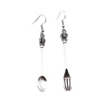 Asymmetric Design Spoon Fork Earrings - Grand Goldman