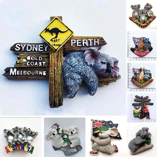 Australia Fridge Magnet Koala Fridge Magnet Souvenir 3D Resin Magnetic Stickers Refrigerator Decorative Travel Gift Idea - Grand Goldman