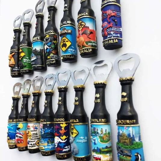 Australia Sydney Opera House wine bottle hand-painted bottle opener Beer Bottle Opener magnetic fridge stick opener - Grand Goldman