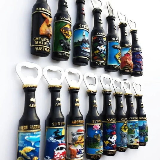 Australia Sydney Opera House wine bottle hand-painted bottle opener Beer Bottle Opener magnetic fridge stick opener - Grand Goldman