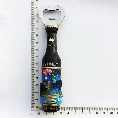 Australia Sydney Opera House wine bottle hand-painted bottle opener Beer Bottle Opener magnetic fridge stick opener - Grand Goldman