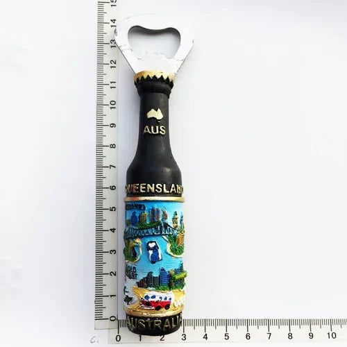 Australia Sydney Opera House wine bottle hand-painted bottle opener Beer Bottle Opener magnetic fridge stick opener - Grand Goldman