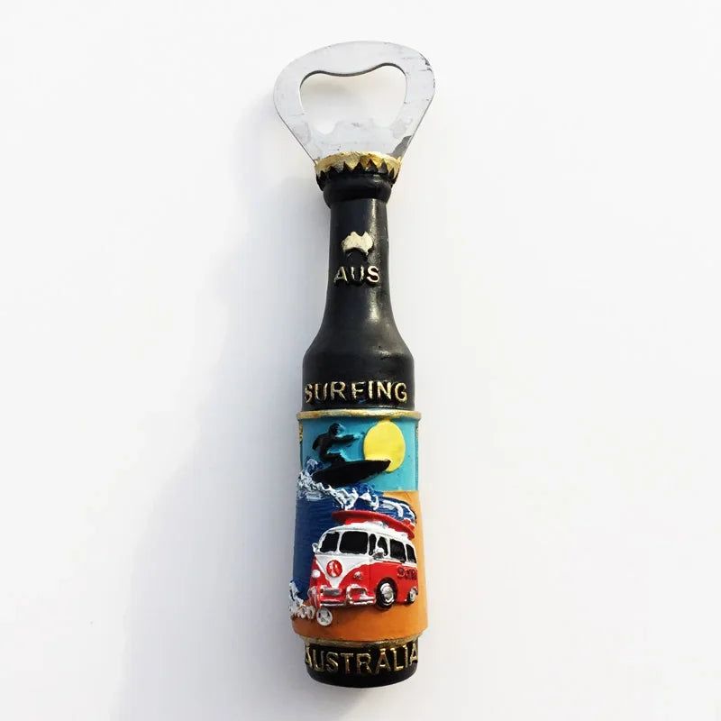 Australia Sydney Opera House wine bottle hand-painted bottle opener Beer Bottle Opener magnetic fridge stick opener - Grand Goldman