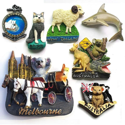 Australia fridge magnet New Zealand Koala Husky Shark Tourism Magnets Melbourne Tourist Souvenirs Magnetic Refrigerator Stickers - Grand Goldman