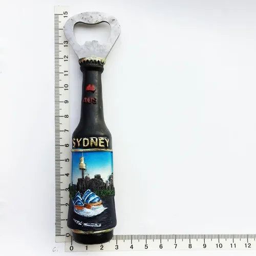 Australia Sydney Opera House wine bottle hand-painted bottle opener Beer Bottle Opener magnetic fridge stick opener - Grand Goldman