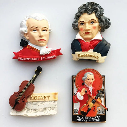 Austria Fridge Magnet Tourism Souvenir Cuckoo Clock Decor Austrian Musician Mozart Beethoven Sisi Princess Refrigerator Sticker - Grand Goldman