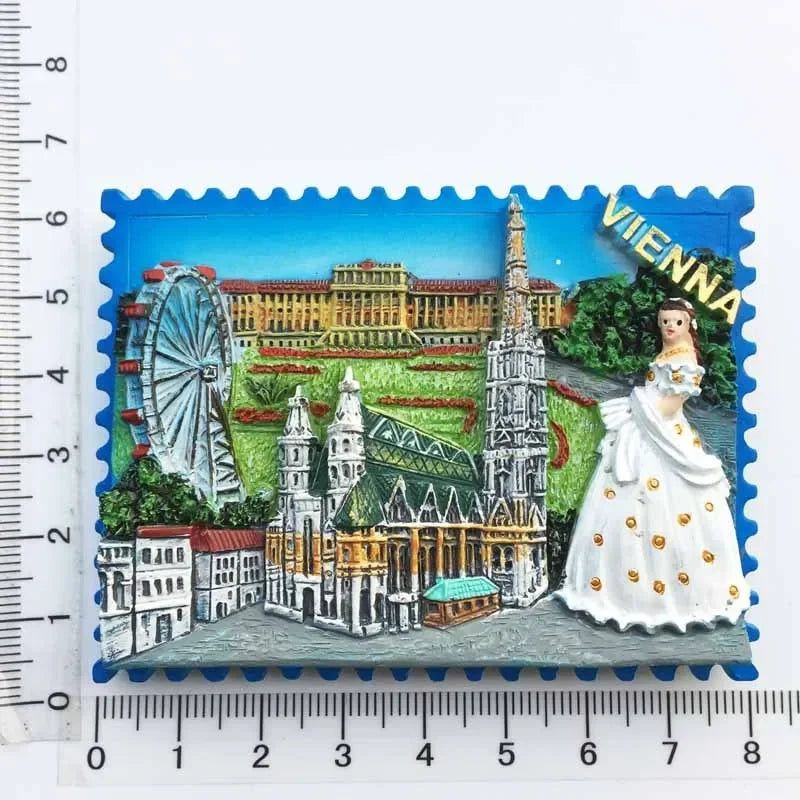 Austria Fridge Magnet  Vienna Tourist Souvenirs Magnetic Refrigerator Sticker Sisi Princess Mozart Gift Kitchen Home Decoration - Grand Goldman