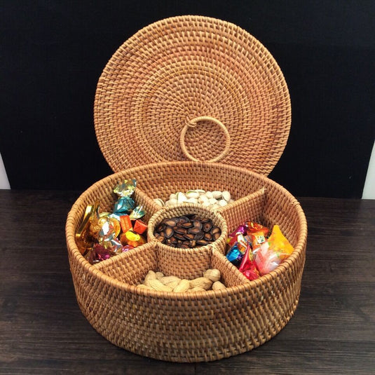 Autumn rattan woven storage fruit basket - Grand Goldman