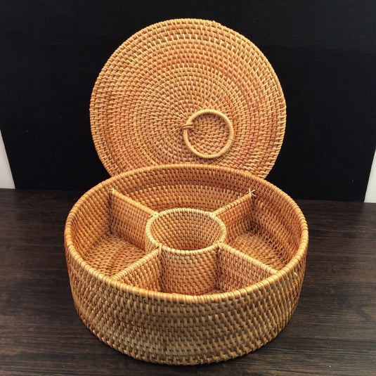 Autumn rattan woven storage fruit basket - Grand Goldman