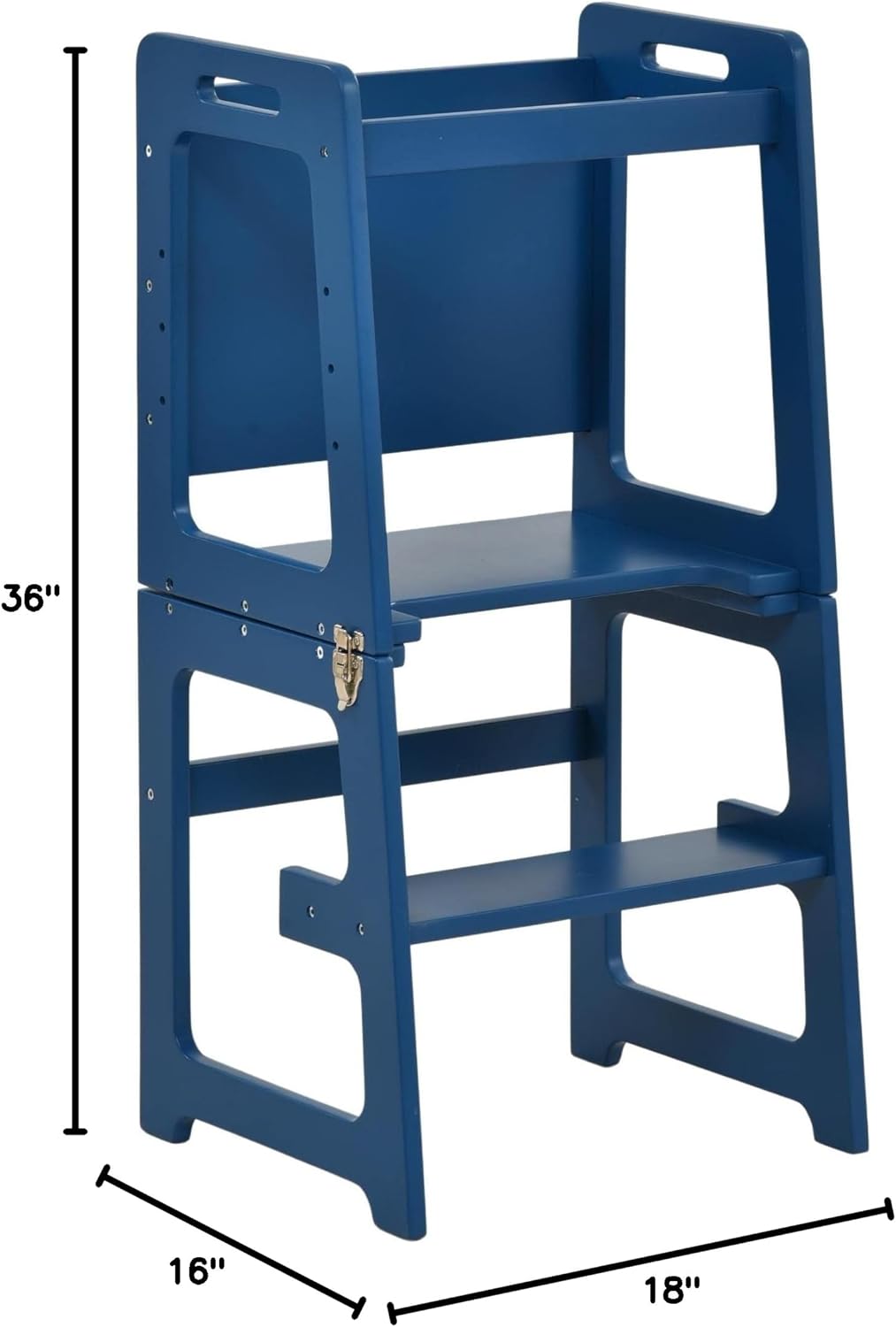 Avenlur Date 4-in-1 Foldable Kitchen Tower - Toddler Step Stool with Chalkboard, Desk Table and Chair - Waldorf and Montessori Kitchen Stool - Kitchen Stool Tower for Toddlers 18 Months to 6 Years - Grand Goldman